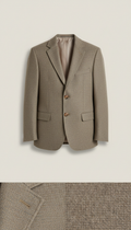 Wool Blazer With Polished Horn Buttons