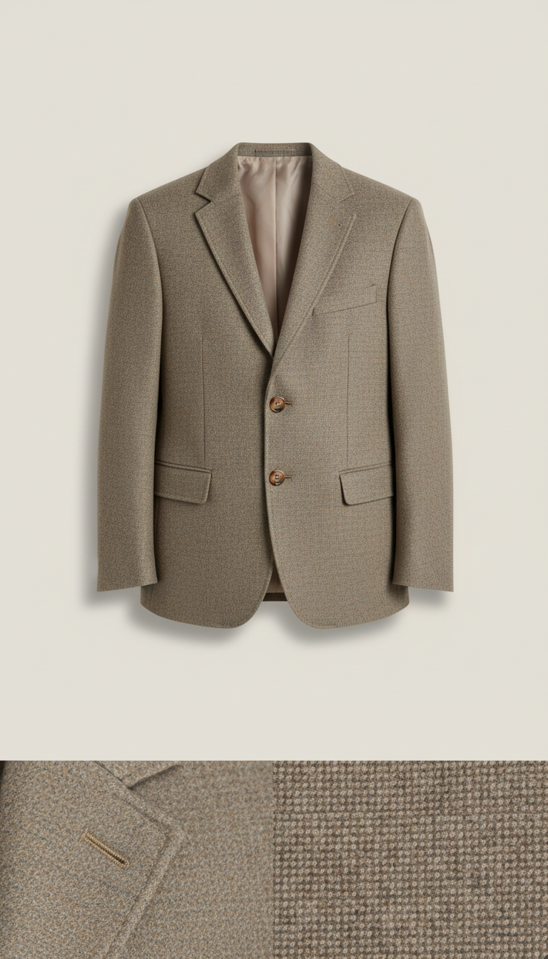 Wool Blazer With Polished Horn Buttons